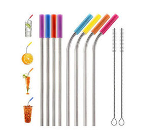 Food Grade Flexible Silicone Tubing Straw Sleeve Tip Round Shape FDA SGS Certificated